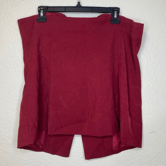 F21 Burgundy Strapless Tube Button Waistcoat Plus Size 2X - Picture 6 of 9